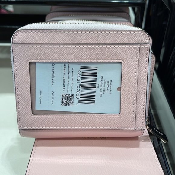 Kate Spade Staci Small Zip Around Wallet Chalk Pink - Picture 16 of 16